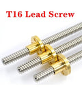 Top Shelf T16 Lead Screw Paired With Beefy Brass Nut For 3D Printers And Cnc Rigs, showcasing brass nuts and stainless steel rods.