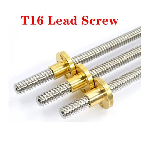 Top Shelf T16 Lead Screw Paired With Beefy Brass Nut For 3D Printers And Cnc Rigs, showcasing brass nuts and stainless steel rods.