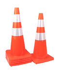 10 Pack 28 Inch Traffic Cones Plastic PVC Safety Road Cones With Reflective Strips Orange Construction Parking Barrier
