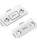 3 Pack Magnetic Door Catches Featuring Zero Drill Hassle And Rock Solid Adhesive Mounting, smooth silver latches for cabinets with dimensions.