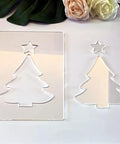 Premium Christmas Lantern Router Templates For Woodworking Shops, 1/4 Thick Clear Acrylic Stencils 5.5 By 8 Inches, showing tree and star shapes.