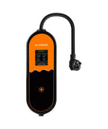 Portable Electric Vehicle Charger 3.5 Kw Evse Wall Box Level 2 Gbt Plug showing black and orange compact design with display for home use.