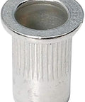 120 Piece Aluminum Rivet Nut Set 1/4-20 UNC Rivnuts Nutserts For DIYers, Auto And Home Projects, close-up of single rivet nut