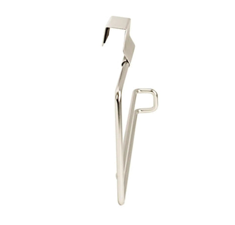 Side view of Over The Cabinet Paper Towel Holder In Brushed Nickel No Install Paper Towel Dispenser for kitchen