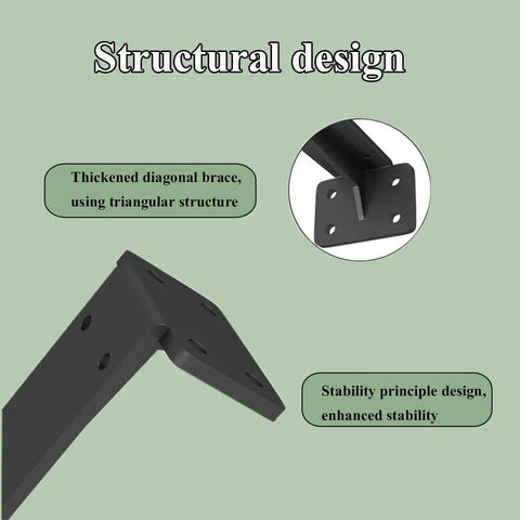 Beefed Up Thickened Black Heavy Duty Shelf Bracket With Screws, 90 Degree Right Angle Industrial Steel Support, structural design