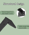 Built Tough Thickened Black Heavy Duty Shelf Bracket 90 Degree Right Angle Industrial Style with screws shown in structural design