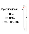 Specifications of Heavy Duty UV Resistant Black Cable Ties 18 Inch 50 Pack Industrial Strength Six By Six Nylon Up To 180 Lbs