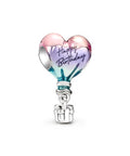 Hot Air Balloon Happy Birthday Dangle Charm In 925 Sterling Silver With Pink Purple And Blue Enamel So Cool Bracelet Necklace Pendant