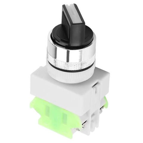 20X31 220V 5A Three Position Maintained Selector Self Locking Rotary Switch With Two NO And One NC Contacts Built To Last And Ready For Control Panels And Electronics Projects, black knob