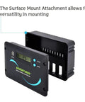 Heavy Duty 30A PWM Solar Charge Controller 12V 24V Auto Sensing with front view display and surface mount attachment.