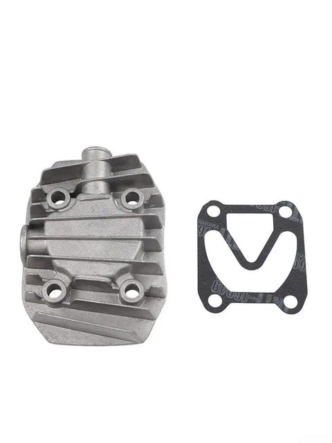 Oil-Free Silent Cast Aluminum Air Compressor Cylinder Head Replacement Part With 13 Size Options For Pneumatic Tools, Gray, Durable Heat Dissipation