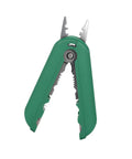 Compact Palm Sized Multifunctional Cable Stripper For Networking Cables Lightweight wire stripping tool with metal blades.