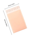 Heavy Duty Bubble Mailers 13x18 And 4 Inch Foam Padding, Shockproof Envelopes in pink with dimensions shown