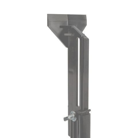 Close-up side view of black Rear Window Truck Gun Rack That Is Built To Hold Two Rifles Or Shotguns Or Bows, adjustable, polymer