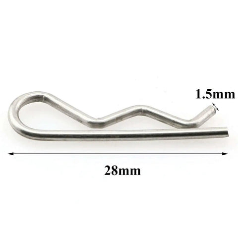 100Pcs R Type Cotter Pins Set In 4 Sizes M1x17mm M1.2x21mm M1.5x28mm M2x40mm 304 Stainless Steel Waterproof Rustproof Pro Grade All In One