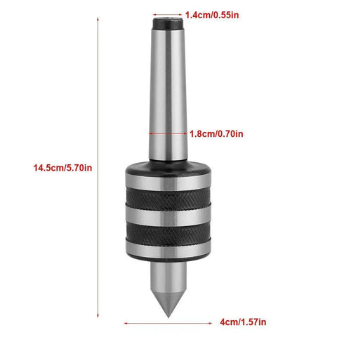 MT2 Live Center For Lathe Tailstock Precision Revolving Design Hardened Steel Construction Dust Seal Protection For Metal And Woodworking Lathes 14.5 Centimeters Length