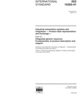 ISO 10303-41 2000 Industrial Automation Systems Product Data Representation Exchange Part 41 document cover page with standard title.