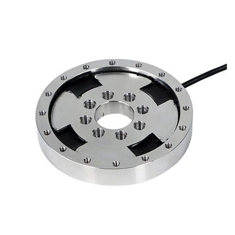 Premium 200Nm Flange Mount Force Torque Sensor For Industrial Automation And Robot Arms Precision Transducer showing metallic circular design.