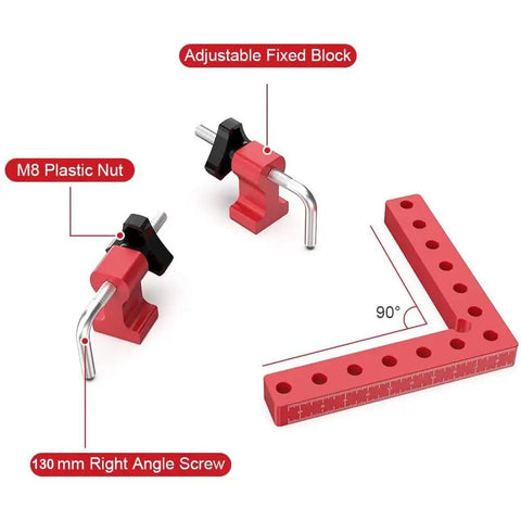 Heavy Duty Woodworking Precision Square L Shaped Jig For Fast Splicing And Panel Alignment with adjustable fixed blocks.