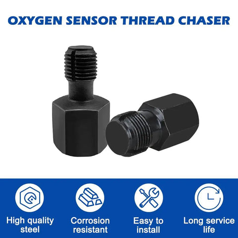 Oxygen Sensor Thread Chasers Kit, Pro Grade Two-Piece Set With M18x1.5mm And M12x1.25mm Threads, Three Eighths Drive