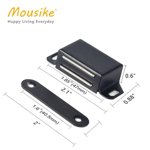 Heavy Duty 30Lb Magnetic Door Catch For Cabinets And Drawers, Black Cabinet Magnets dimensions and mounting plate