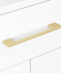 Brushed Gold Cabinet Pulls 3 Inch 76mm Two Pack, Kitchen Cabinet Handles for Drawers mounted on white cabinet