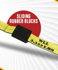 4 Pack Beefy 2 Inch Car Hauler Straps With Ratchet, Swivel J Hooks And Rubber Block 10,000 Lb Break Strength