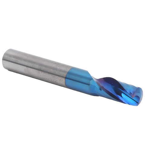 Pro Grade Tungsten Steel Spiral Milling Cutter With Blue Coating 6x12x45 Mm for CNC Machining, showcasing durable mirror-ground edges