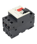 Badass GV2-ME Motor Protection Circuit Breaker With Push Button Reset, black 3 pole thermal magnetic unit for 20-25 A rating.