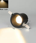 iumLeap Recessed Lighting Housing Trim Kits LED Spotlight, 8W black aluminum downlight with warm light beam