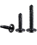 Black Self Tapping And Self Drilling Sheet Metal Screws Set For DIY Projects, 410 Stainless Steel assortment, truss head screws.