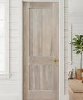 Give Your Project Some Serious Swagger With This Dreamy White Pickling Oil Stain Delivers A Crisp Shabby Chic Finish Brightens Raw Wood While Capturing Every Natural Grain - white door with a soft finish in a bright room.