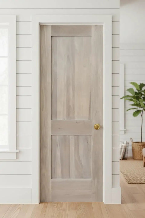 Give Your Project Some Serious Swagger With This Dreamy White Pickling Oil Stain Delivers A Crisp Shabby Chic Finish Brightens Raw Wood While Capturing Every Natural Grain - white door with a soft finish in a bright room.