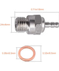 N3 Glow Plug RC Pack For 1 By 8 And 1 By 10 Nitro Engines, Hot Glow Plug No 3 with measurements, includes washer, two pack