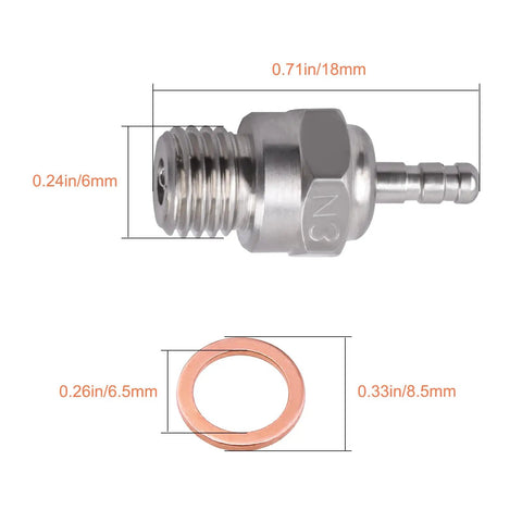 N3 Glow Plug RC Pack For 1 By 8 And 1 By 10 Nitro Engines, Hot Glow Plug No 3 with measurements, includes washer, two pack