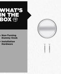 Polished Chrome No Turn Dummy Door Knob Set Round Interior Pull Push Handle For Closets And Pantry French Double Doors Microban Protection Easy DIY Install Pack Of 4, with knob and screws
