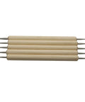 Wooden dual-tipped modeling pens from 20 Piece Leather Carving And Stamping Tools Set For DIY Saddle Making With Swivel Hammer.