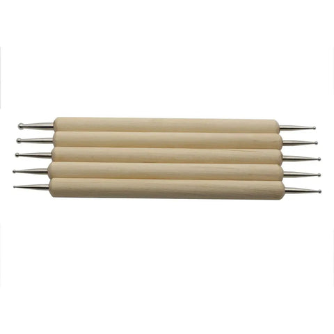 Wooden dual-tipped modeling pens from 20 Piece Leather Carving And Stamping Tools Set For DIY Saddle Making With Swivel Hammer.