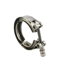 Sick 304 Stainless Steel Exhaust V Band Clamp Engineered For Extreme Heat Drag Racing And Street Builds With Rock Solid Seal And Zero Leakage Two Inch Diameter, close-up view showing clamp and adjustment screw.