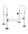 Toilet Safety Rails With Adjustable Handles And Grab Bars For Elderly And Handicap, 300 Lbs Capacity, fits standard toilets.