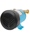 Blue Plug And Play Home Water Booster Pump 115V 60Hz 120W With 1 Inch Outlet, side angle, showing durable aluminum housing and connectors.