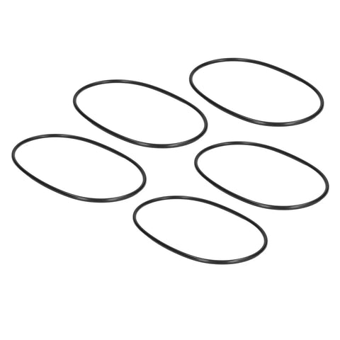 Round Rubber Motor Belts 5mm Diameter 573mm Circumference 5 Pack For Industrial Machinery And Equipment on white background