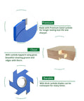 Diagram of Six Wing Carbide Slot Cutter for Wood Milling with Heavy Duty Rabbeting adjustable diameter blades and premium features