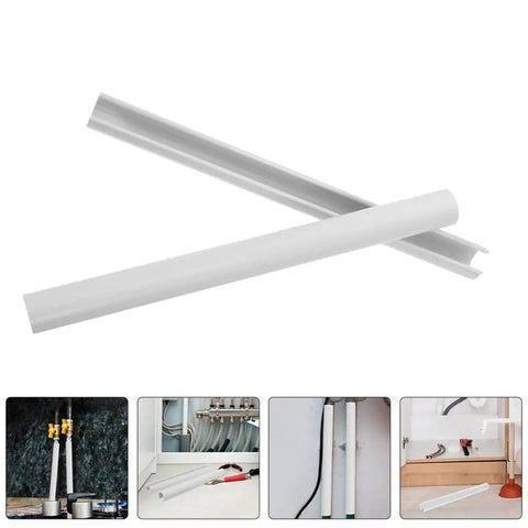 Four Piece Radiator Pipe Covers 15x300mm White Insulated Sleeve For Indoor And Outdoor Water Pipes Easy Install Durable Plastic Guard