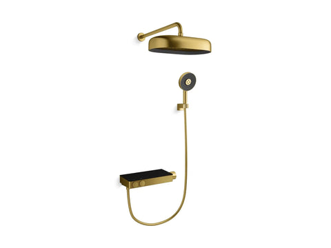 Statement 1F Wall Mount Right Arm Shower Arm For Rain Heads, 19 Inch Brass Construction, Half Inch NPT Connection, gold finish