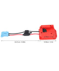 18V Battery Adapter For Peg Perego Ride On Toys With 48 11 1828 M18 Wheel Adapter And Wiring Harness Connector, blue and red with measurements