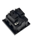 Job Site Ready Embedded Industrial Electrical Outlet With Rock Solid Waterproof Housing and Plug And Play Wiring Installation For Outdoor Construction Generators, compact black design.