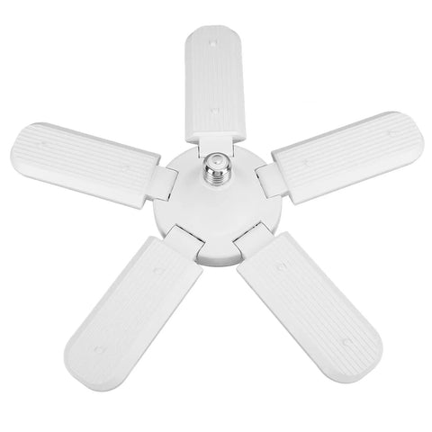 LED Garage Light With Five Adjustable Panels, 100W 8000LM Deformable Ceiling Light with an E26 E27 base, white.