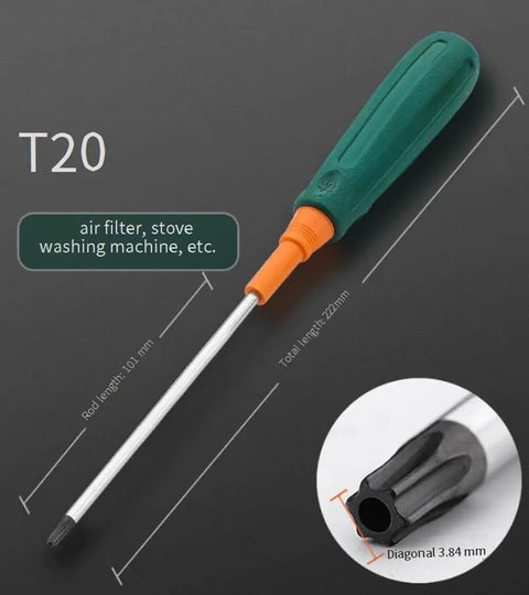 T20 magnetic Torx screwdriver from Cabin Air Filter Replacement Tool Kit With Magnetic Torx Bit Screwdriver And Steel Pry Bar