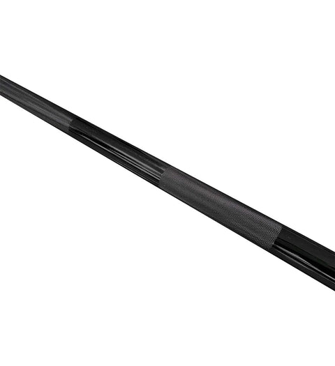 Close-up of Badass 7 Foot Olympic Barbell 35 Pound Steel Weight Bar for home gym strength training, focusing on grip texture.